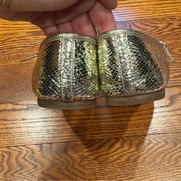 Veronica Beard Ellie Metallic Maryjane Ballet Flat in Platinum Gold Size 9 EUC - Picture 6 of 11